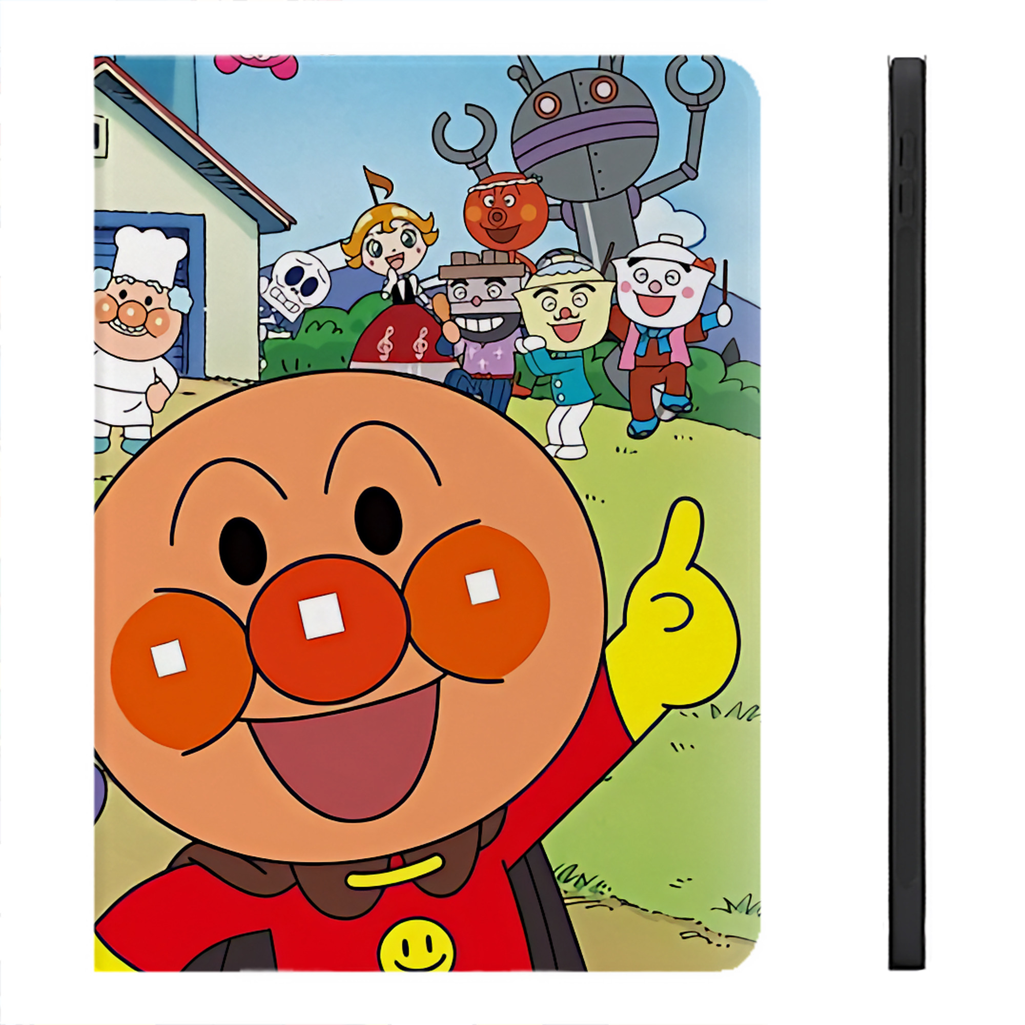（画像用） アンパンマン Anpanman IPadケース ペンホルダー付き ブックスタイルデザイン